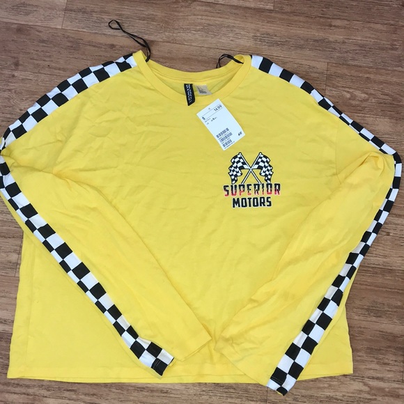 H&M Tops - yellow superior motors shirt